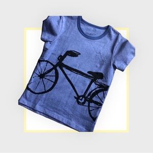 Boys Bike Short Sleeve Tee - 6T - blue with black oversized bike print